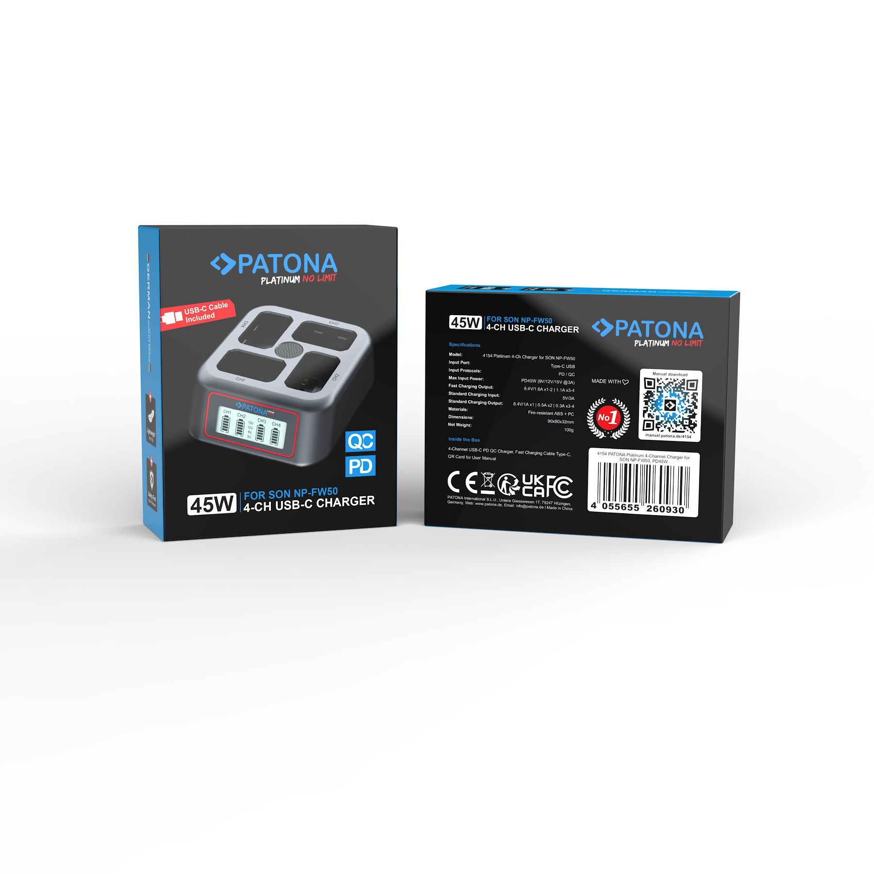 Patona 4-Port Fast Charger Sony NP-FW50