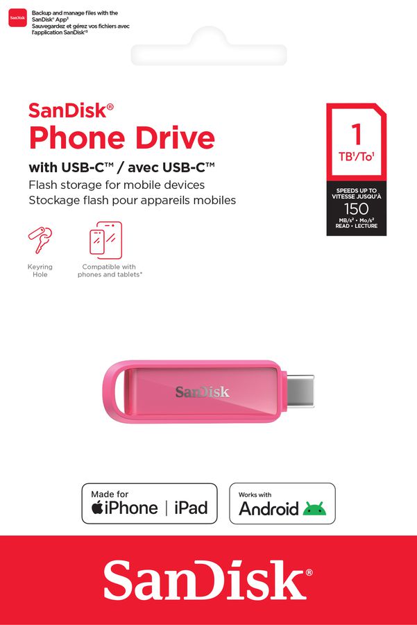SanDisk Phone Drive USB-C 1TB pink