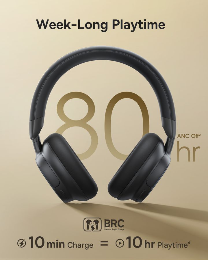 Baseus Bowie MH1 Wirel ANC Headphones Bl