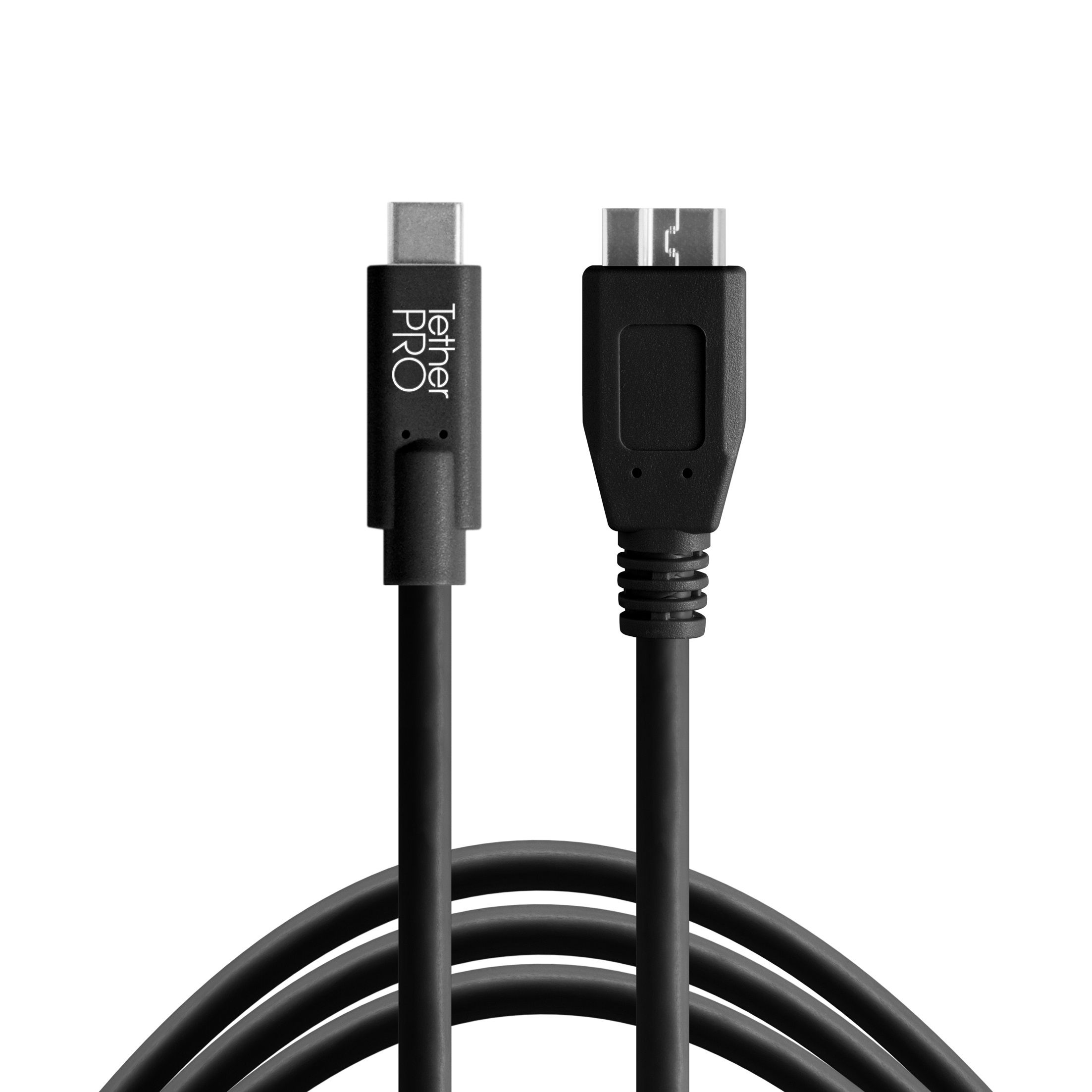 TetherPro USB-C to 3.0 Micro-B 4.6m Blk