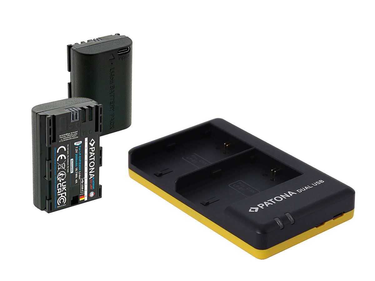 Patona LP-E6P Set Chargeur + 2 Batterie