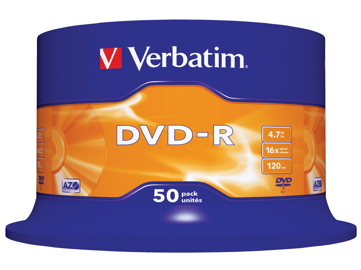 Verbatim DVD-R Spindle 4.7GB 16x 50 Pack