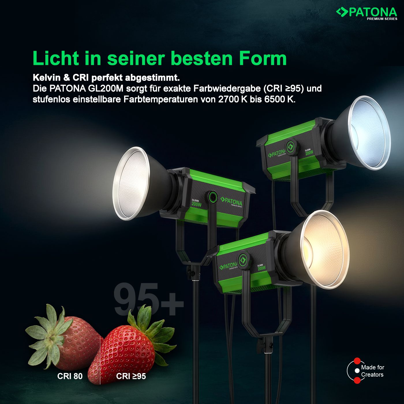 Patona Bi-Color COB LED Studiolicht 200W