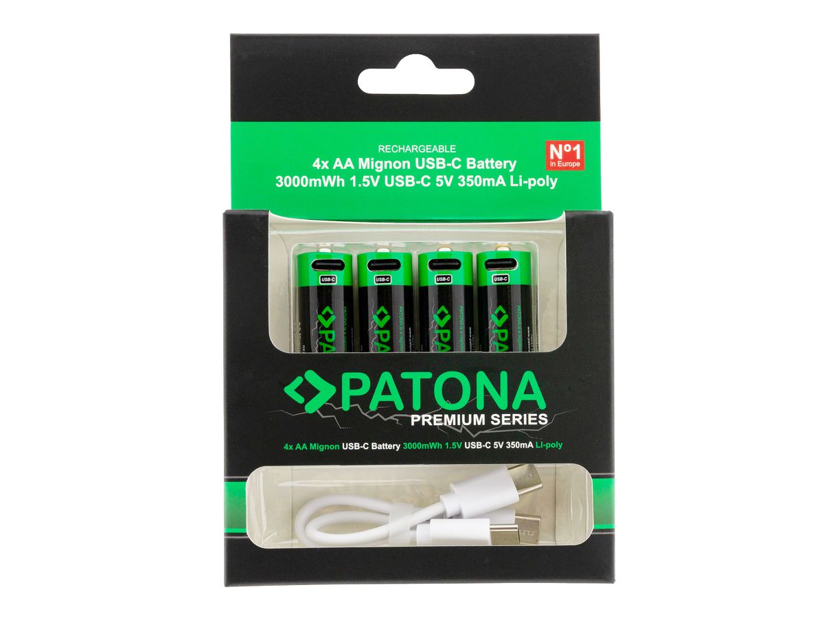 Patona Premium Akku 4x Micro AA USB-C