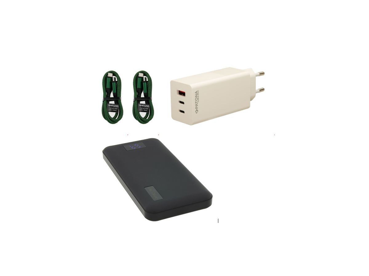 Patona PD100W 3 Port GaN + Powerbank Set