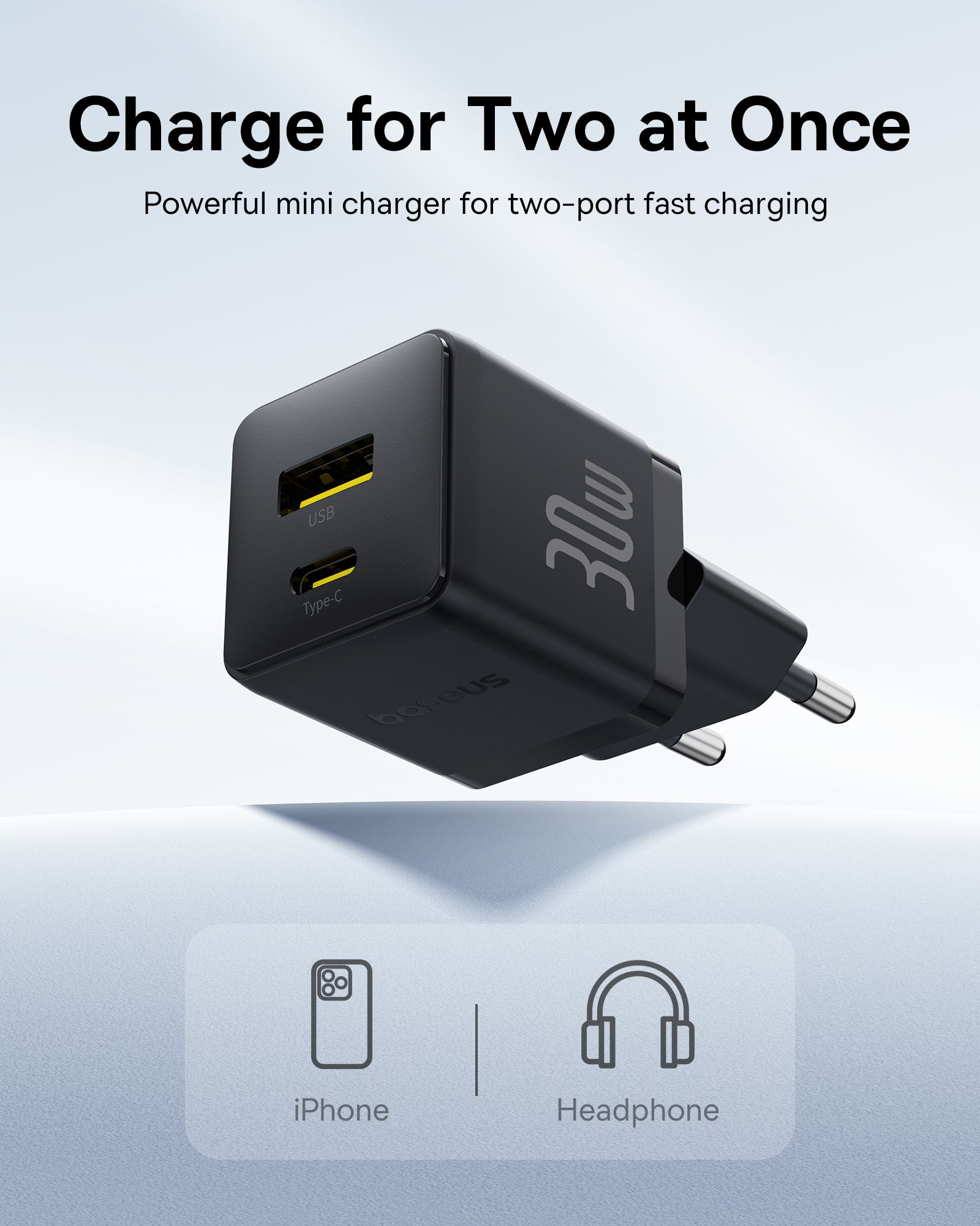 Baseus Palm Fastcharger C+U 30W Bl.