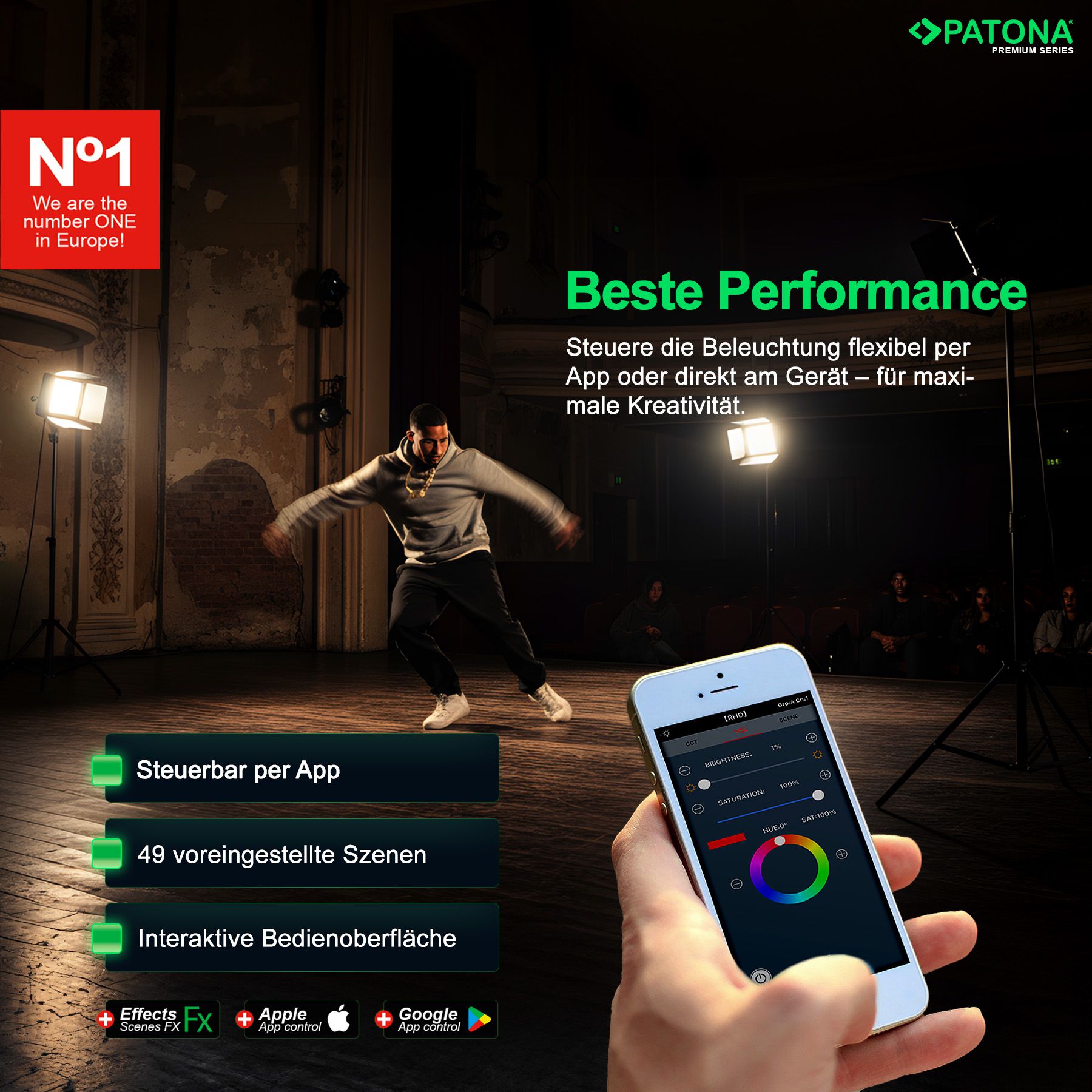 Patona Leuchte RGB-128AS APP