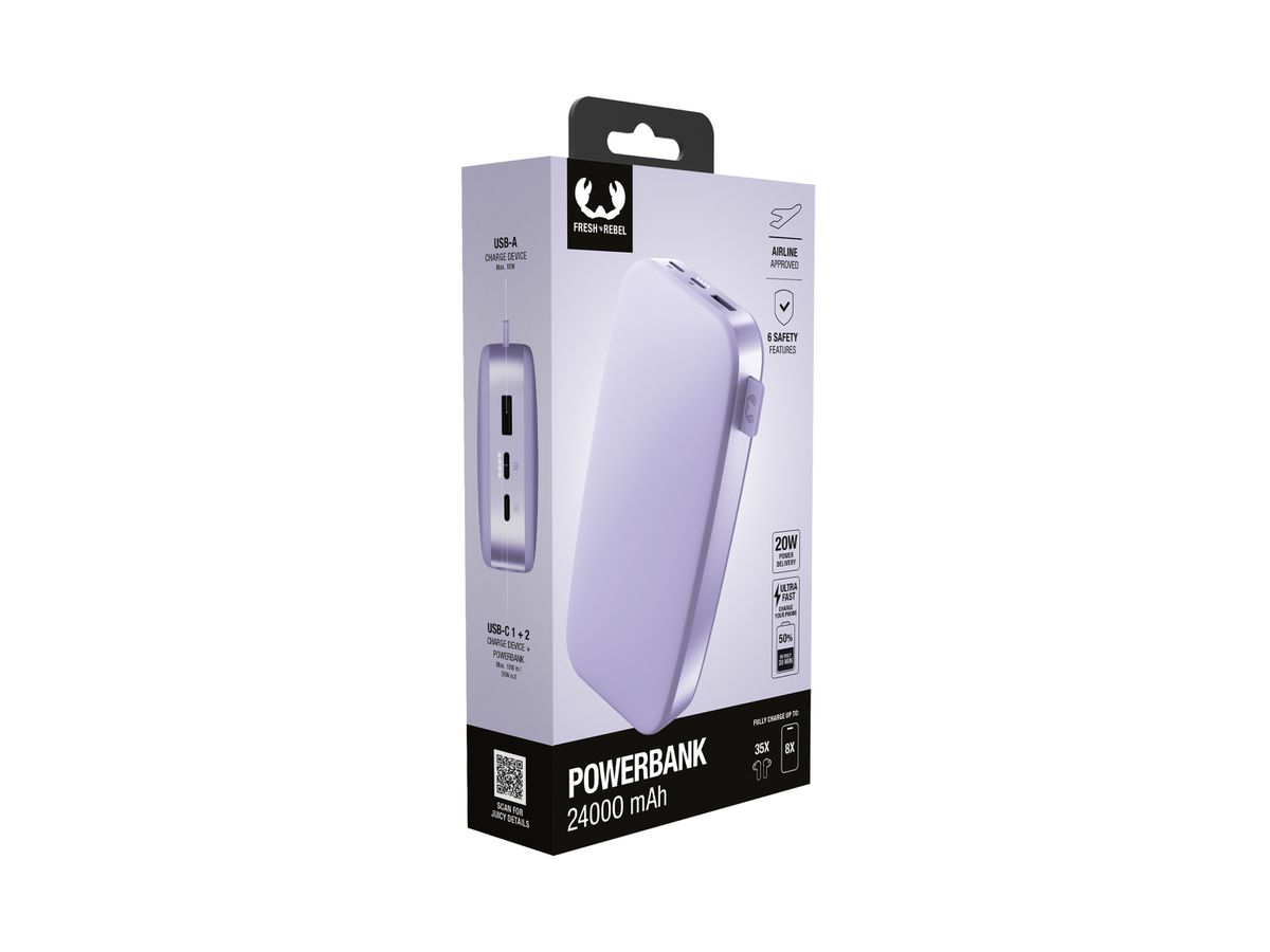 Fresh 'n Rebel Powerbank 24000 mAh Lilac