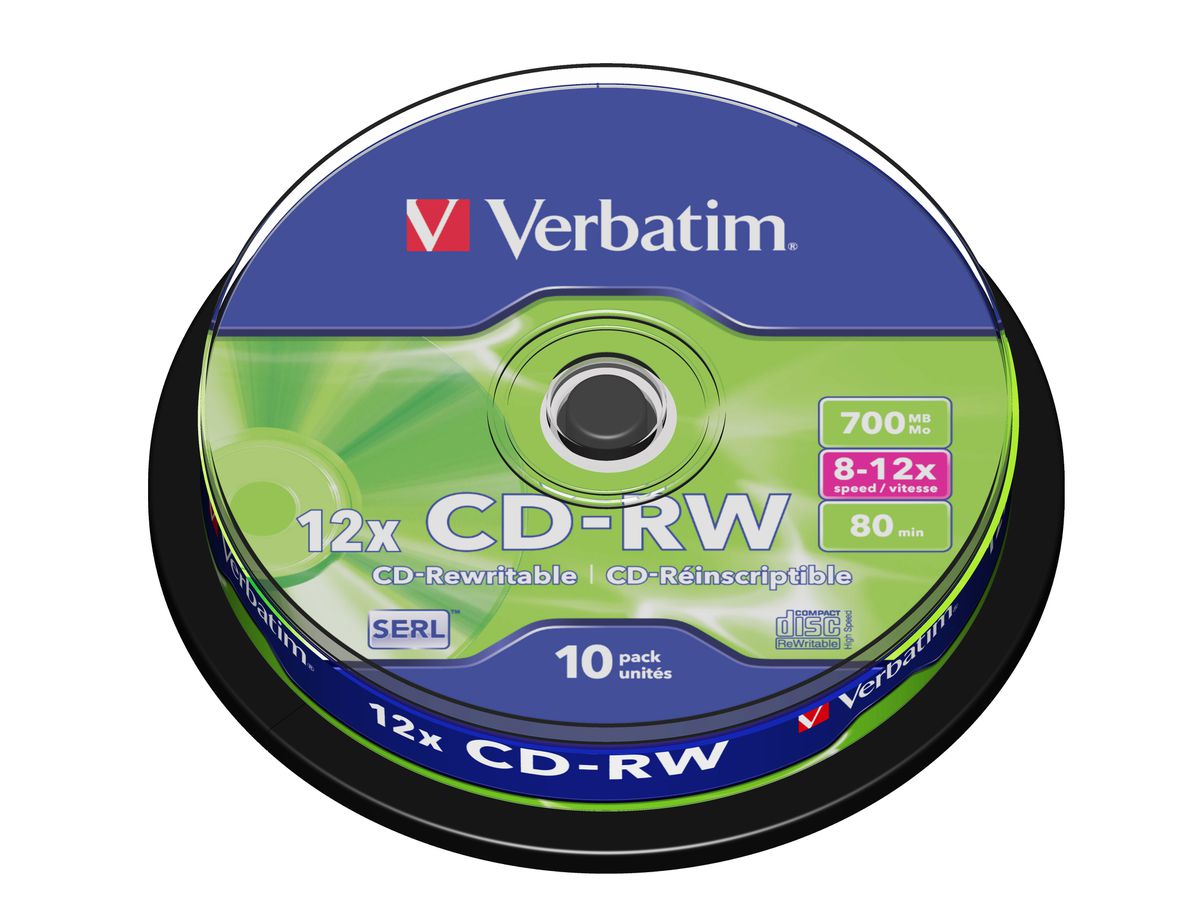 Verbatim CD-RW Spindle 700MB 12x 10 Pack