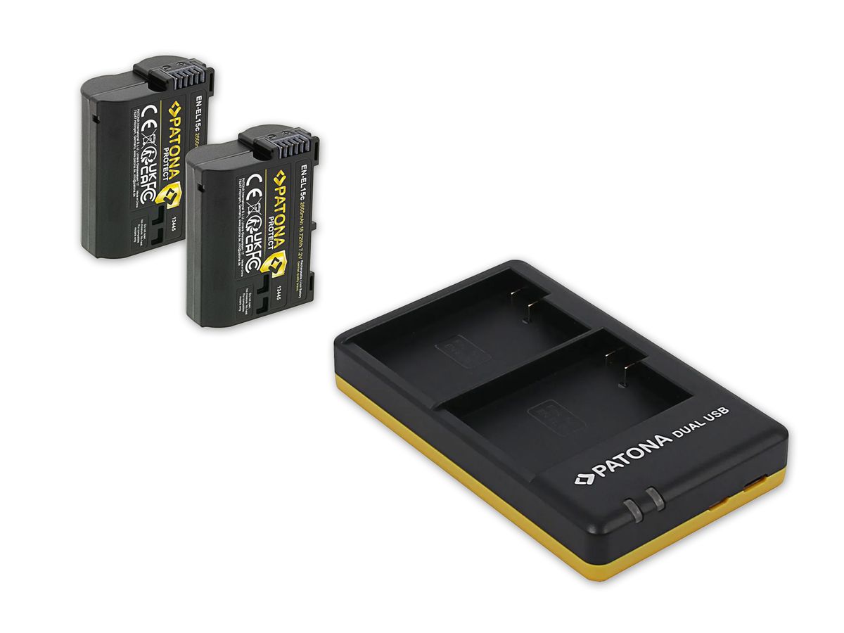 Patona EN-EL15C Set Ladegerät + 2 Akkus