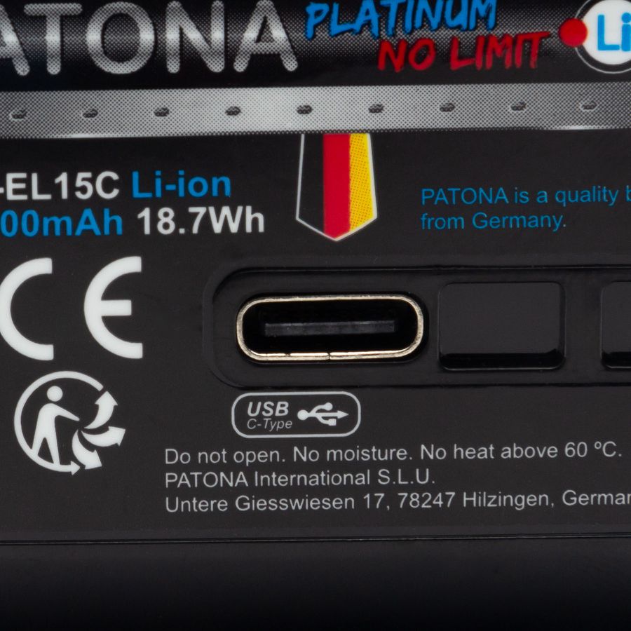 Patona Platinum Ba. Nikon EN-EL15C USB-C