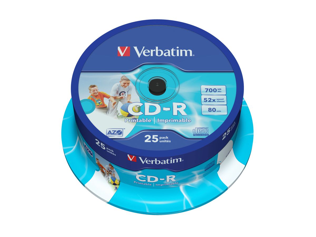 Verbatim CD-R Spindle 700MB 52x Print 25
