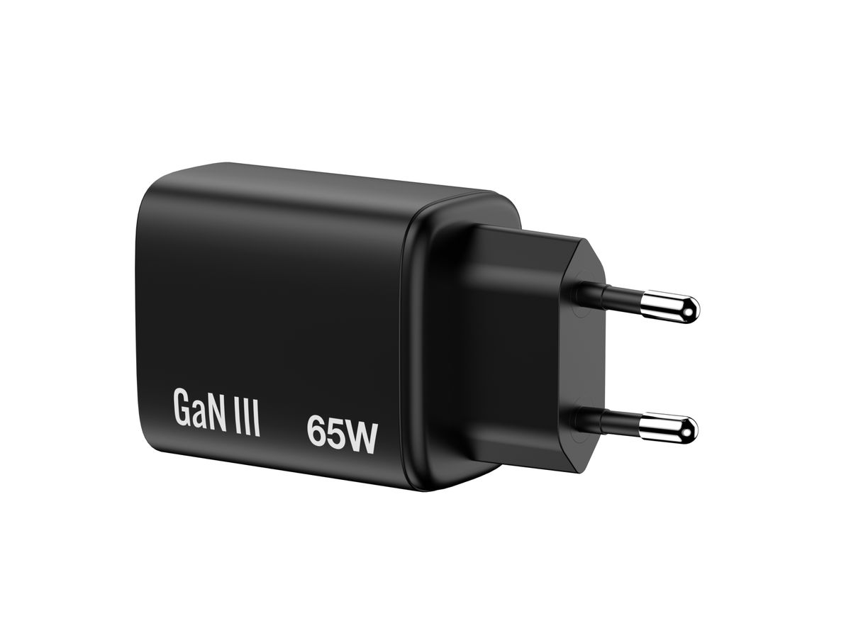 Verbatim GaN 3 Port Charger 65W Black
