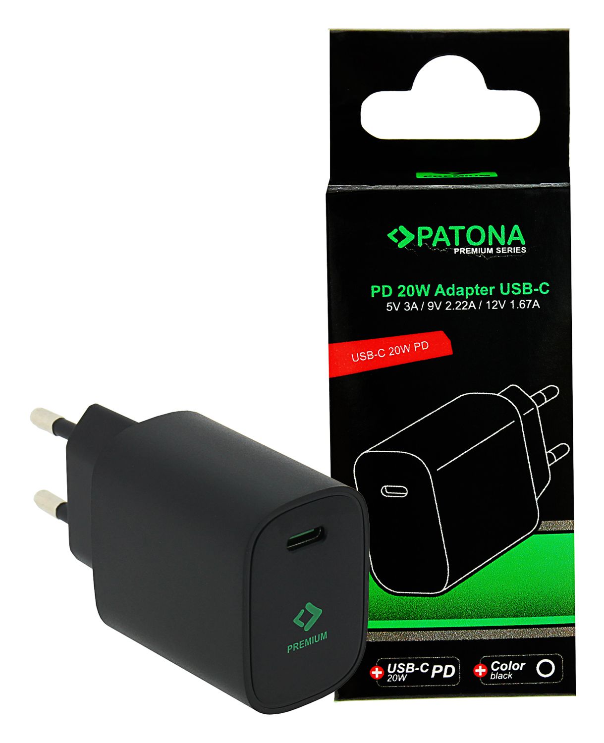 Patona Netzteil PD 20W USB-C 5V 3A Black