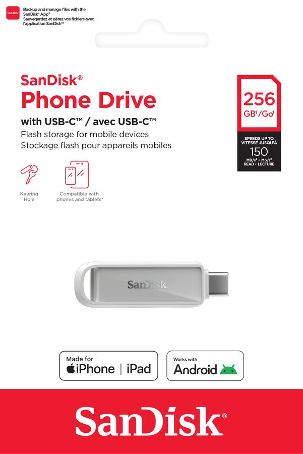 SanDisk Phone Drive USB-C 256GB weiss