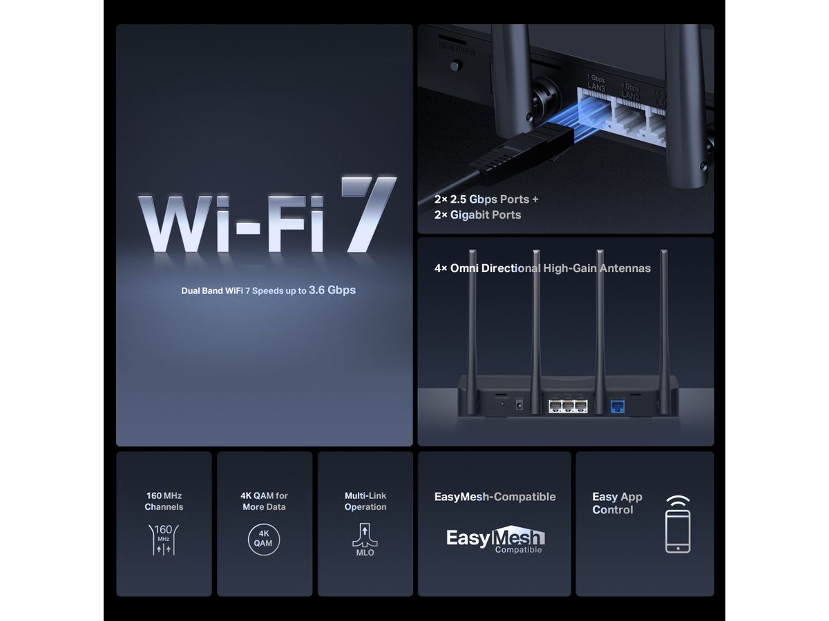 Mercusys BE3600 Dual-Band Wi-Fi 7 Router