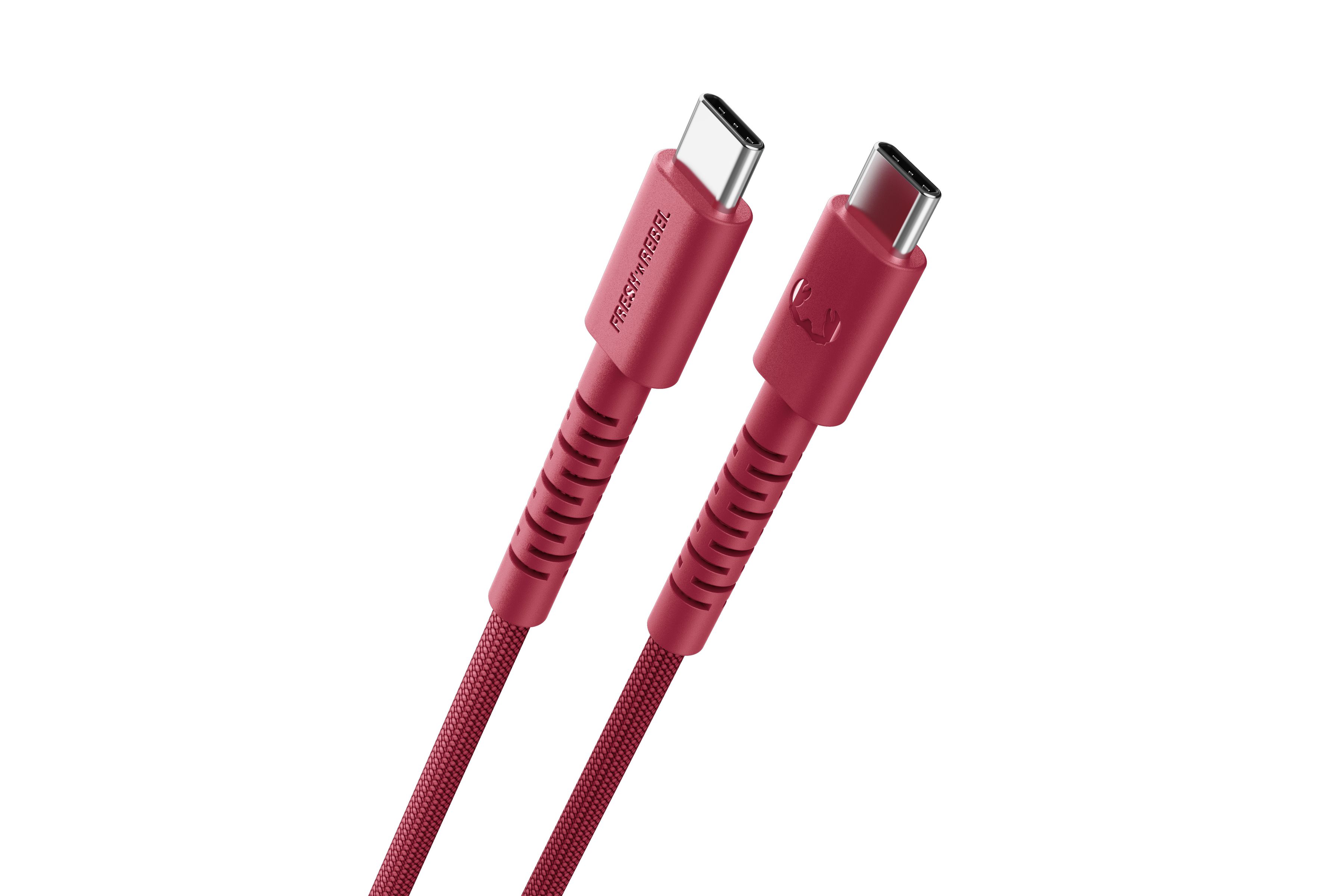 Fresh 'n Rebel USB-C to USB-C Berry Red