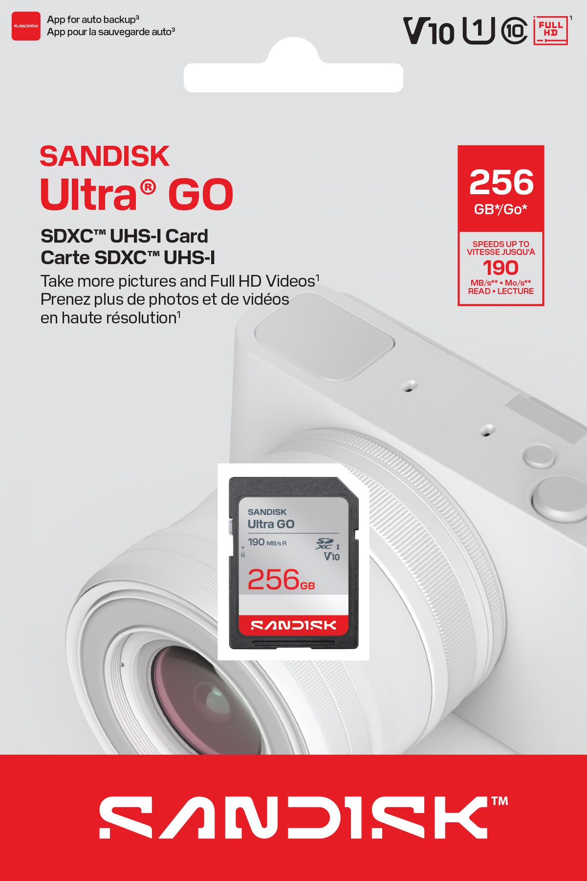 SANDISK Ultra GO SDXC190MB/s UHS-I 256GB