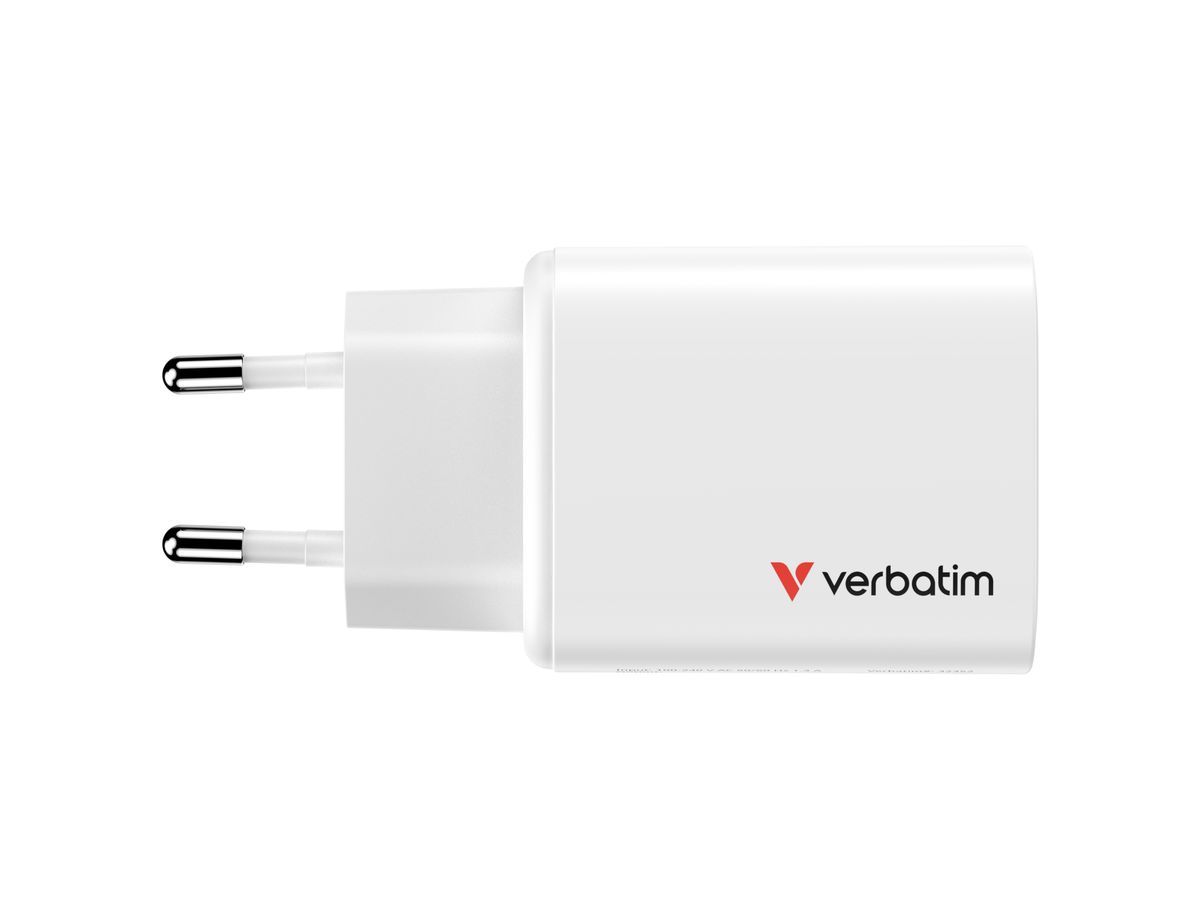 Verbatim GaN 3 Port Charger 65W White