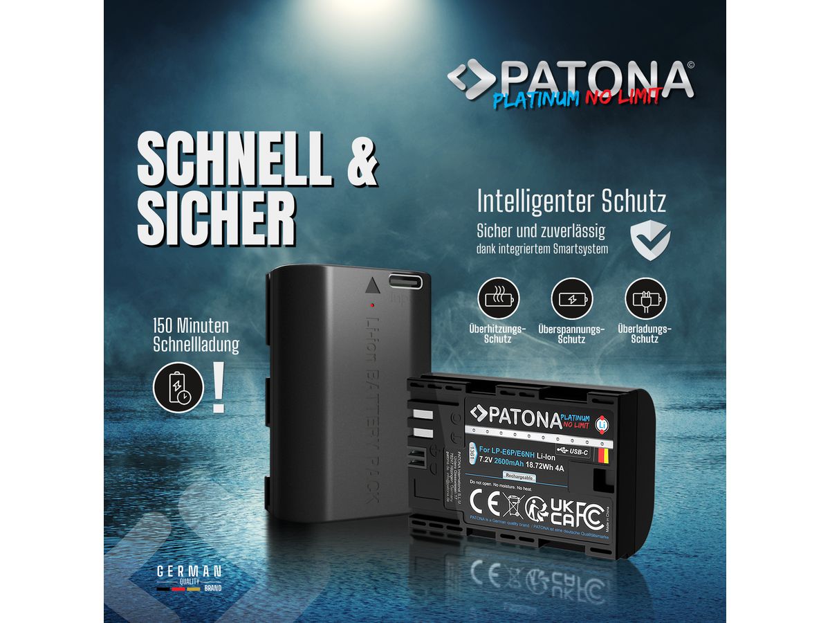 Patona Platinum Canon LP-E6P USB-C