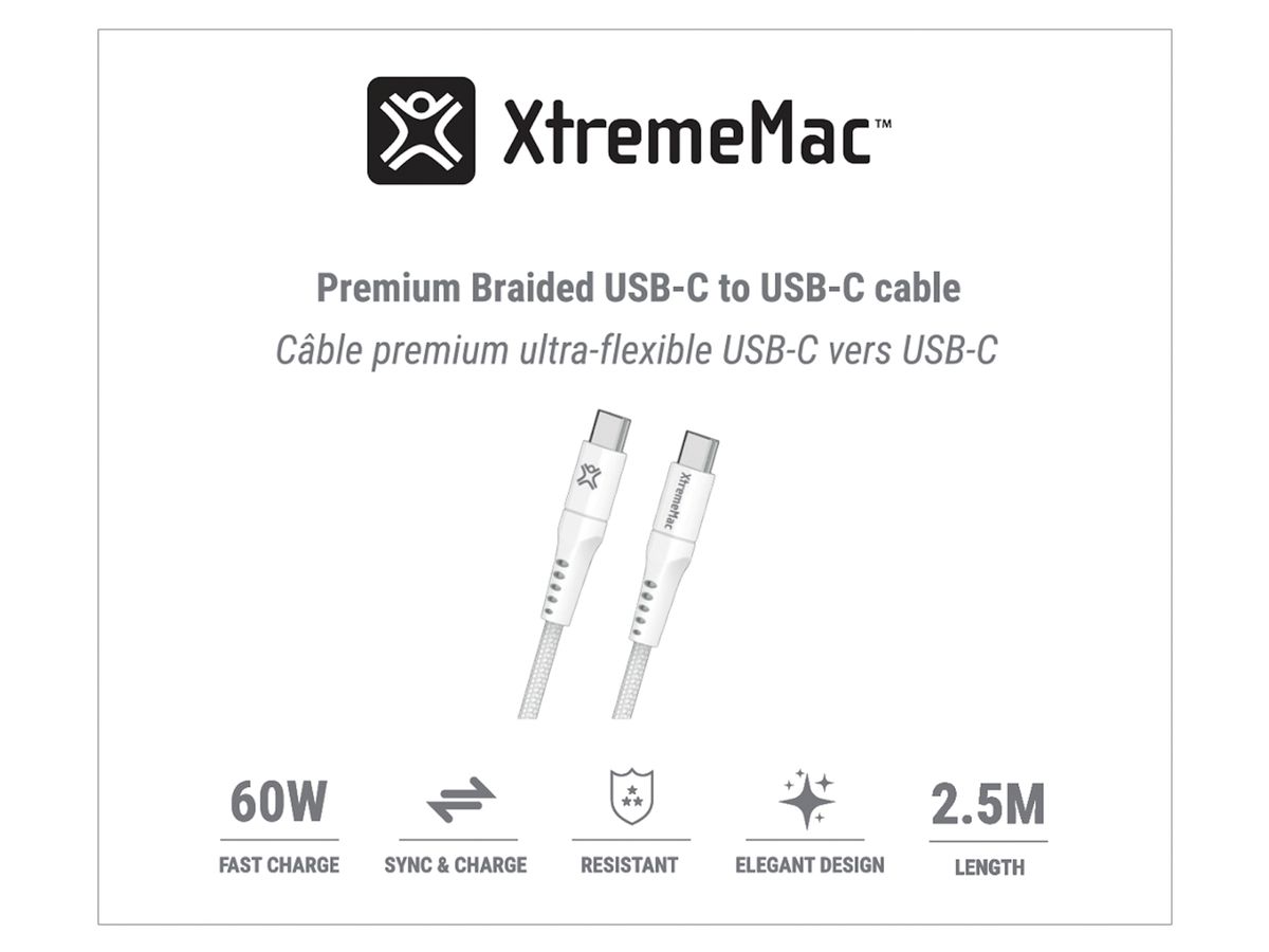 XtremeMac USB-C To USB-C 60W 2.5m