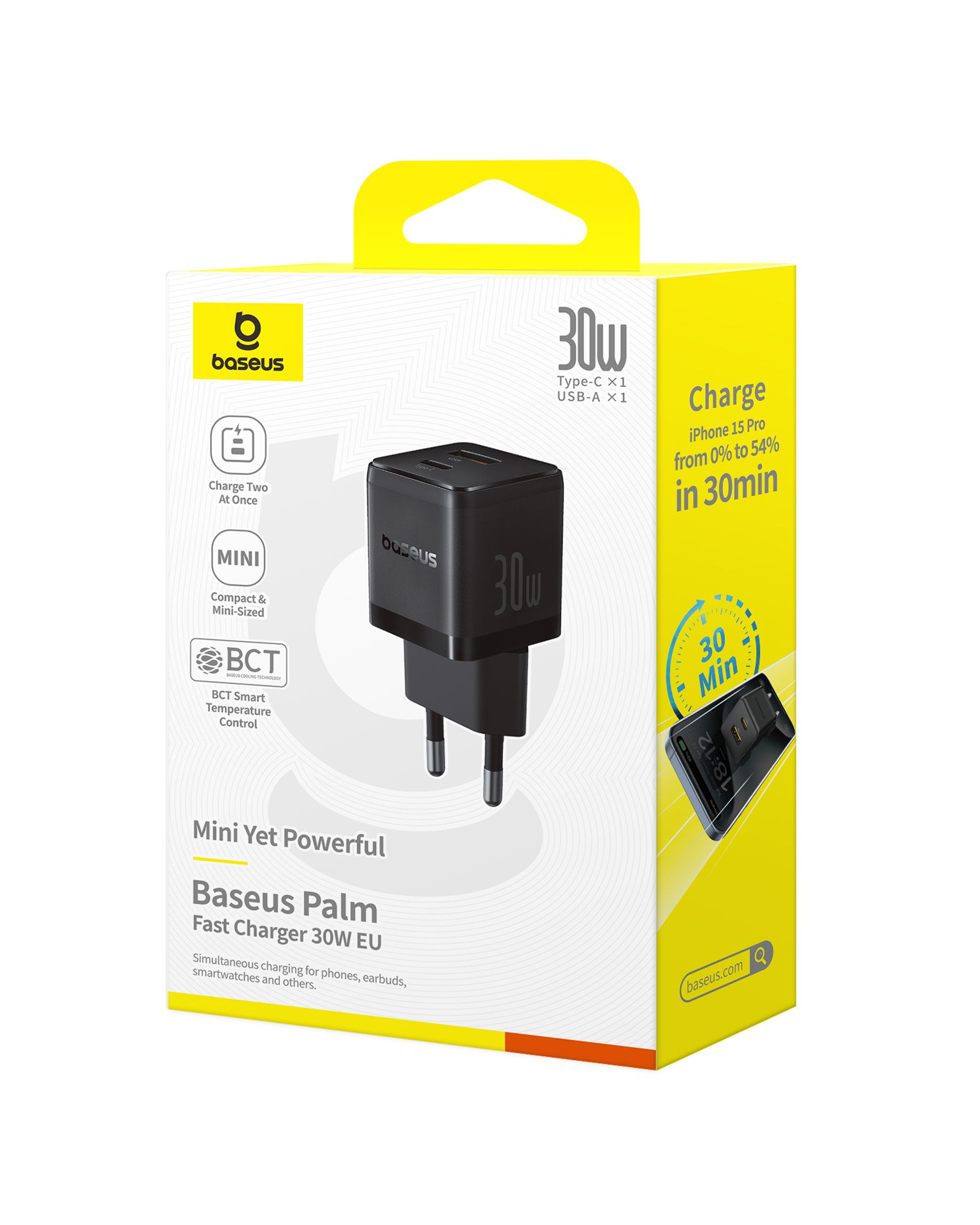 Baseus Palm Fastcharger C+U 30W Bl.