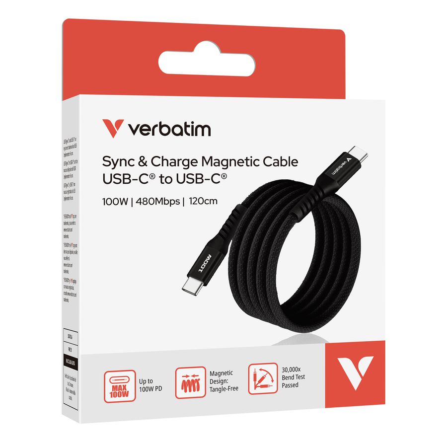 Verbatim Magnetic Cable USB-C 100W Black
