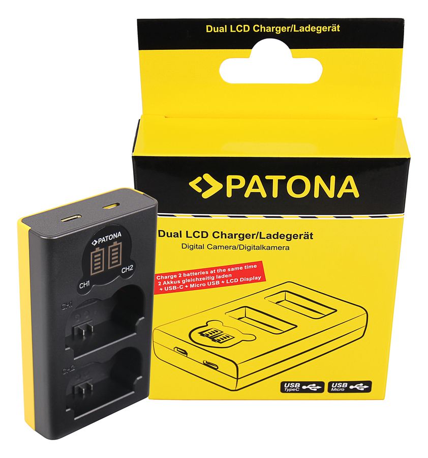 Patona LP-E6P Set Chargeur + 2 Batterie