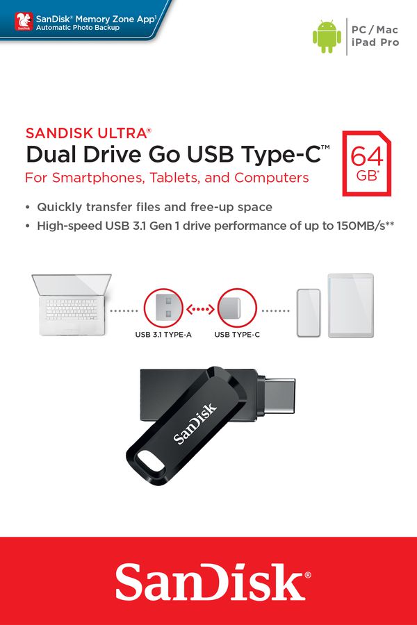 SanDisk Ultra USB Dual Go Type-C 64GB