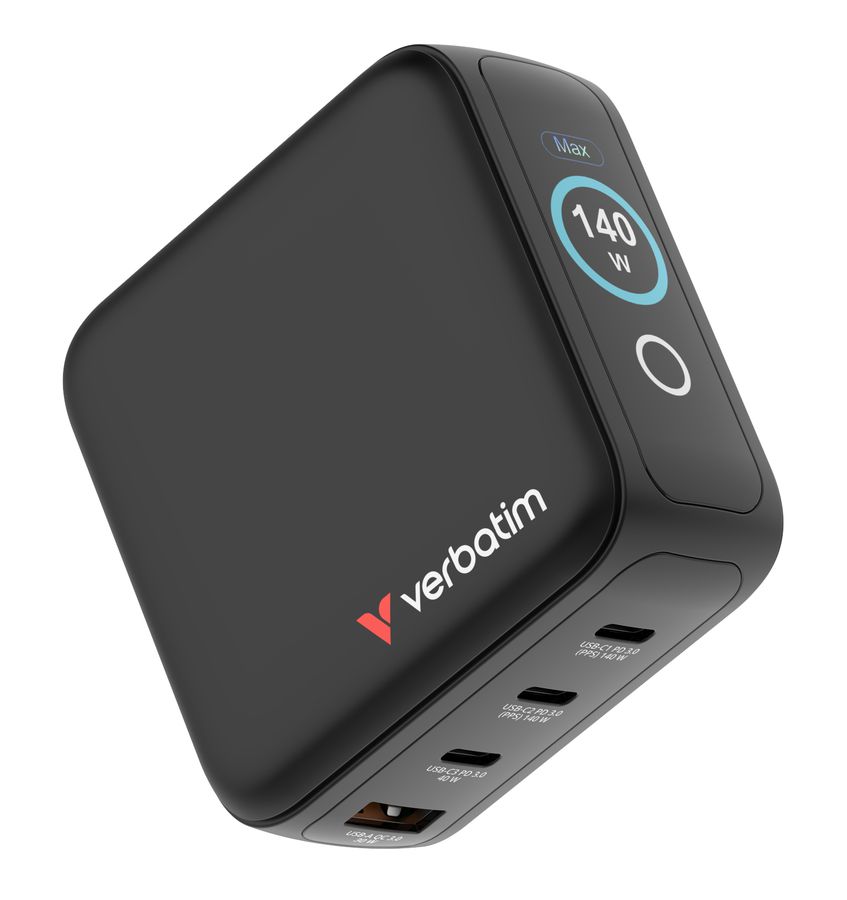 Verbatim Mini GaN Charger 140W Display