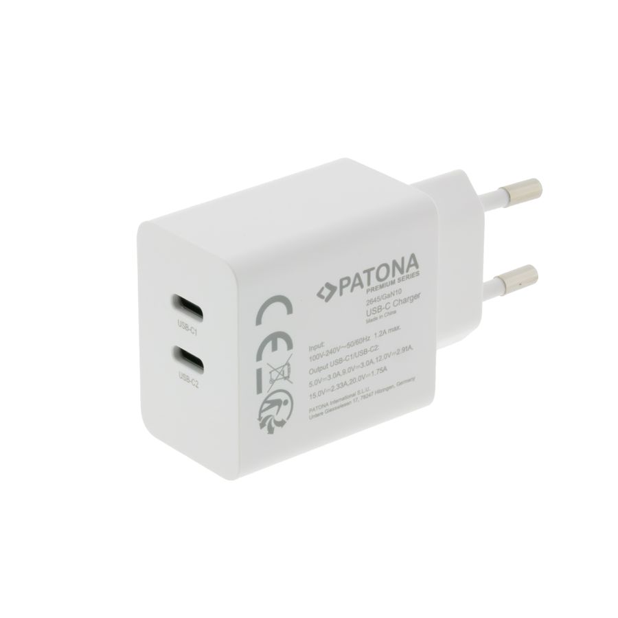 Patona GaN PD 35W 2x USB-C white