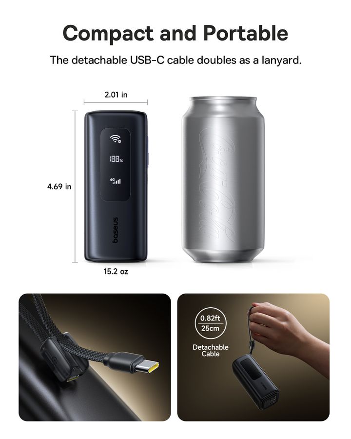 Baseus EnerGeek MiFi PB 20000mAh 67W Bl.