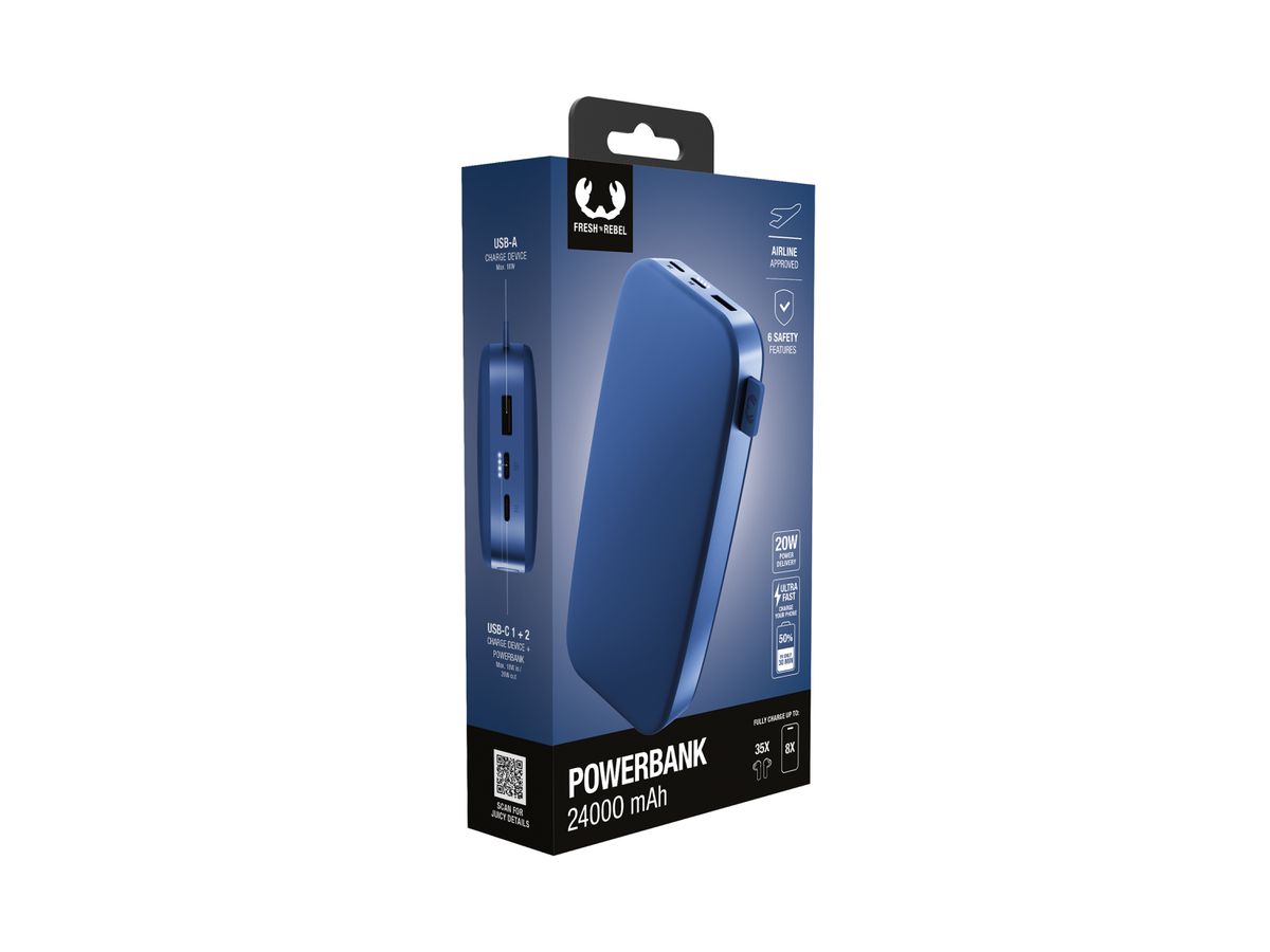 Fresh 'n Rebel Powerbank 24000 mAh Blue