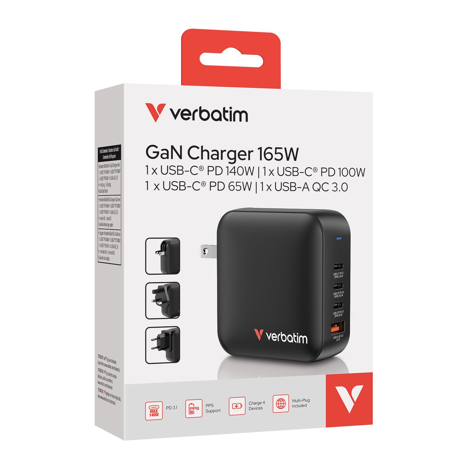 Verbatim Mini GaN 4 Port Charger 165W