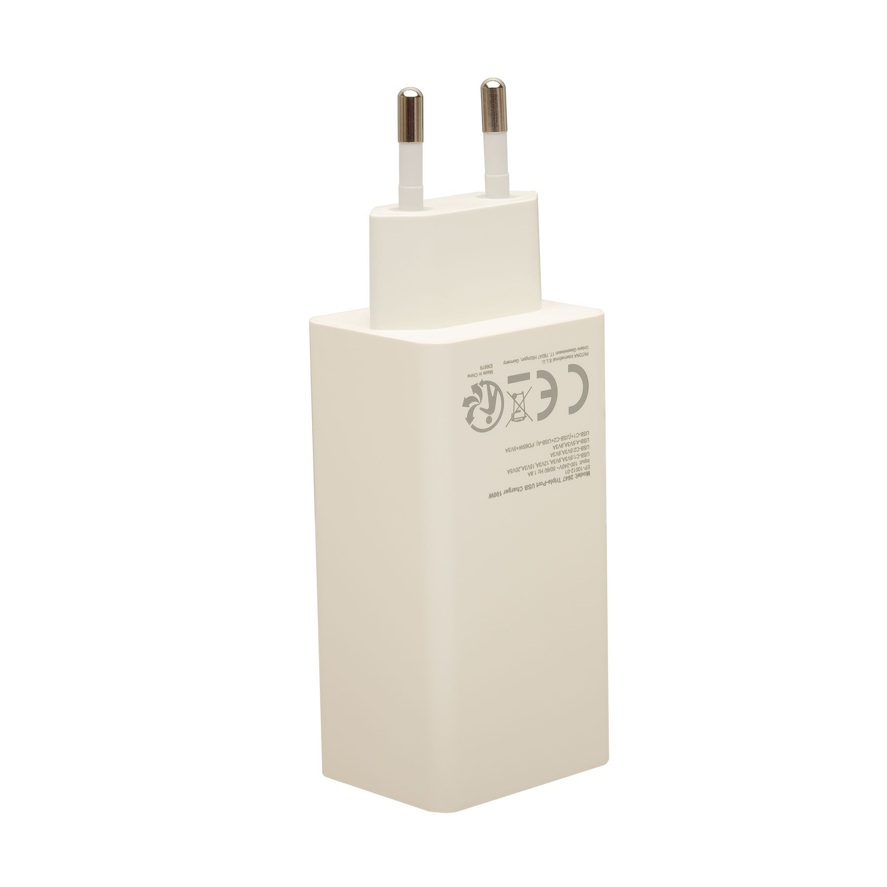 Patona GaN PD 100W 2xUSB-C 1xUSB-A white