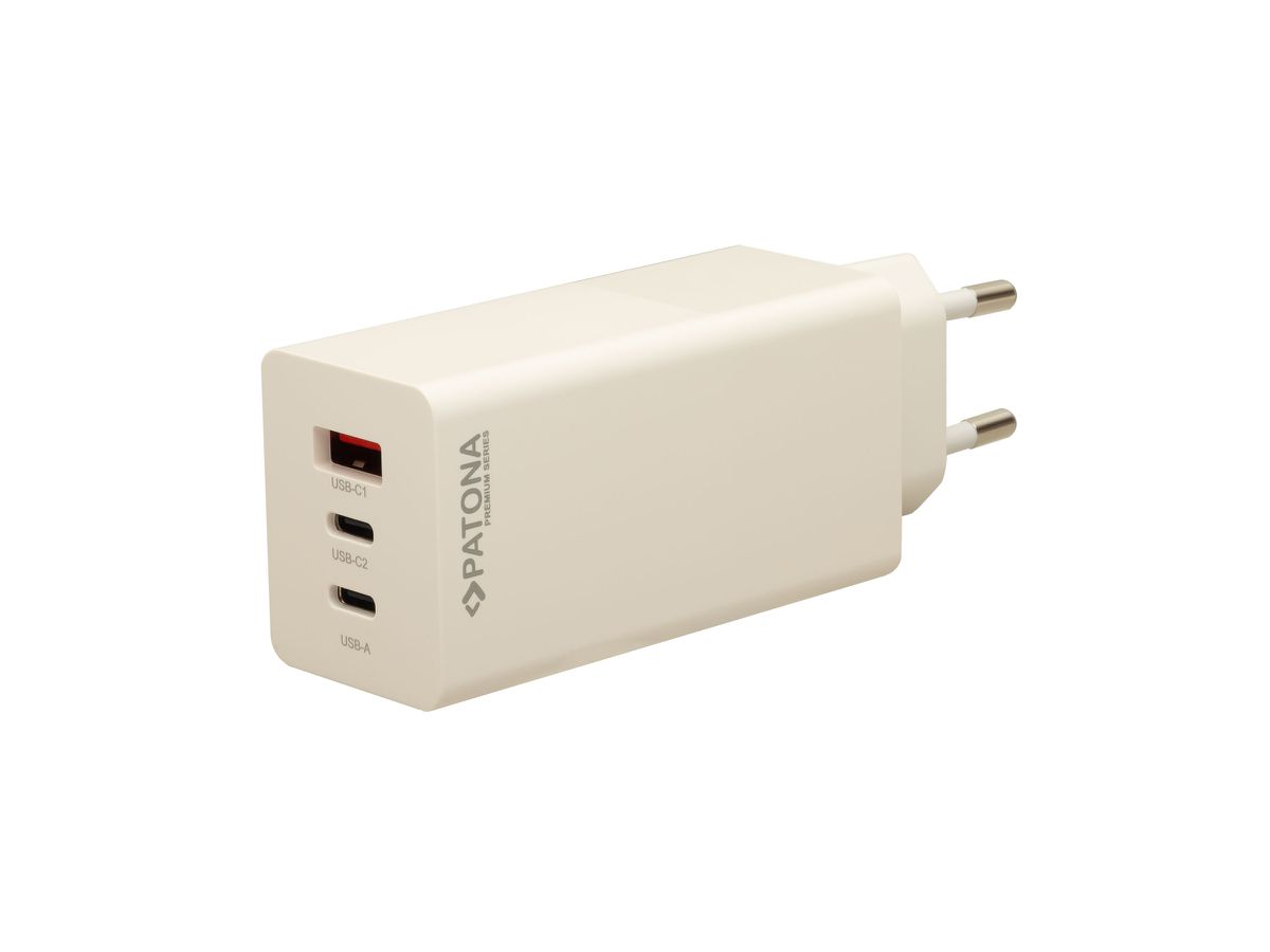 Patona GAN PD 100W 2xUSB-C 1xUSB-A white