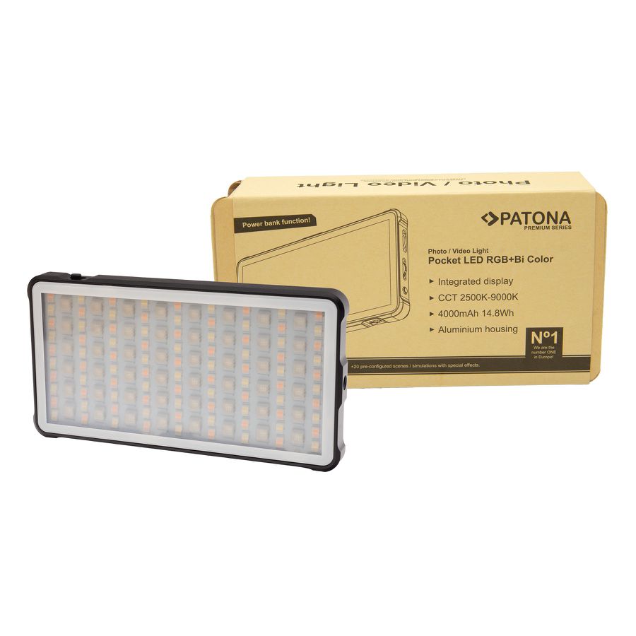 Patona RGB Videolicht mit Powerbank