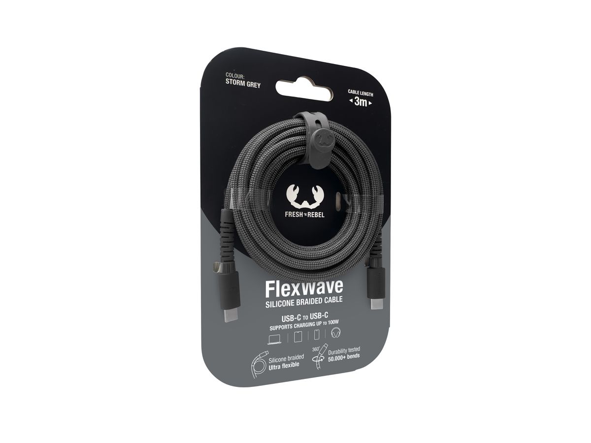 Fresh 'n Rebel USB-C to USB-C 3m Grey