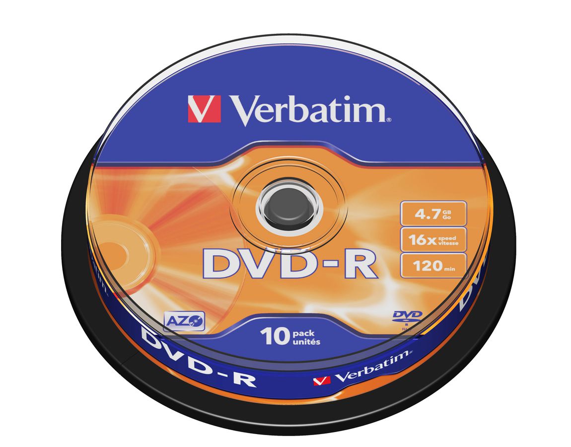 Verbatim DVD-R Spindle 4.7GB 16x 10 Pack