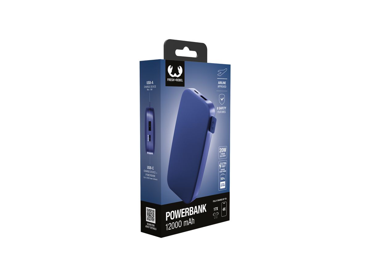 Fresh 'n Rebel Powerbank 12000 mAh Blue
