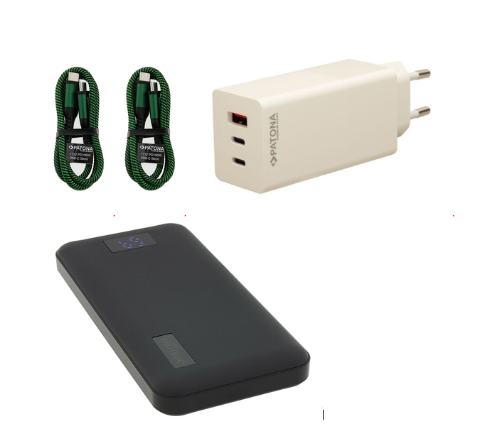 Patona PD100W 3 Port GaN + Powerbank Set