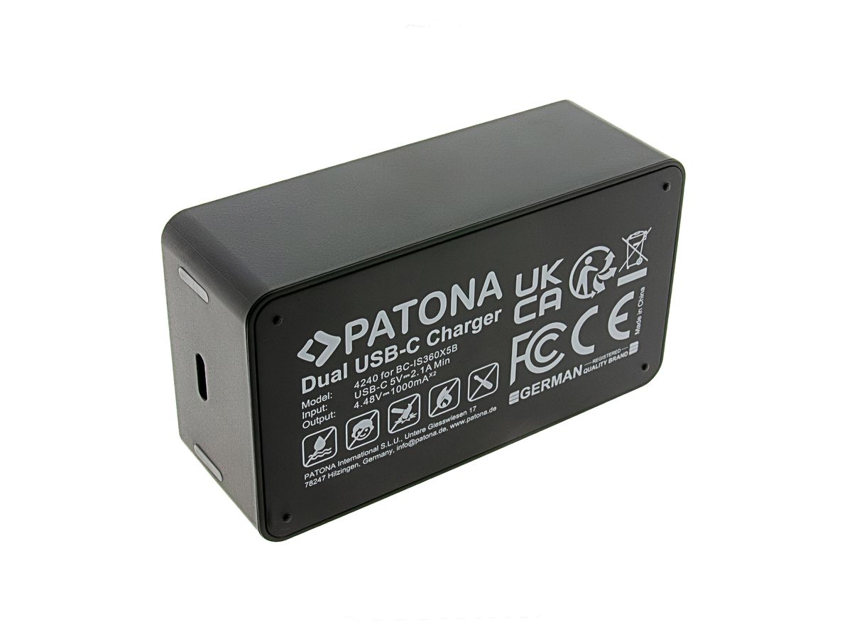 Patona Chargeur Dual Insta 360 X5