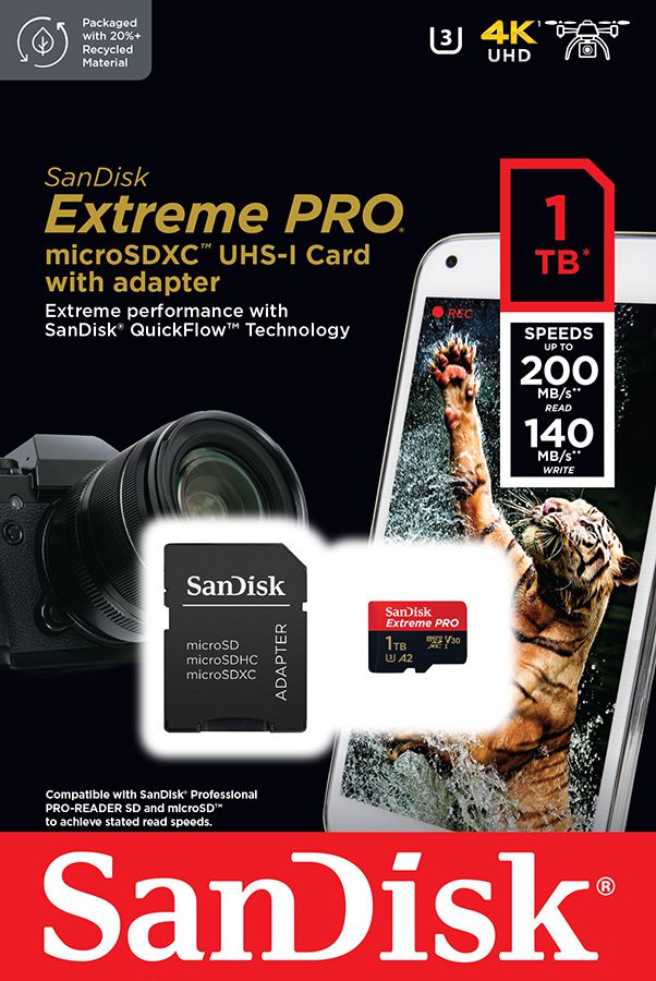 SanDisk ExtremePro 200MB/s microSDXC 1TB