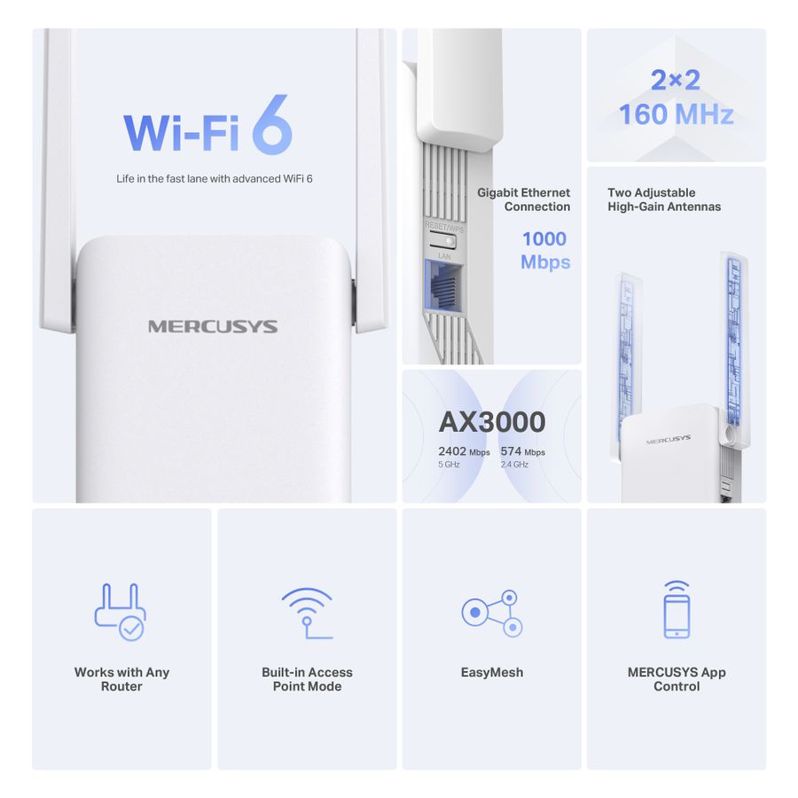 Mercusys AX3000 Wi-Fi Range Extender