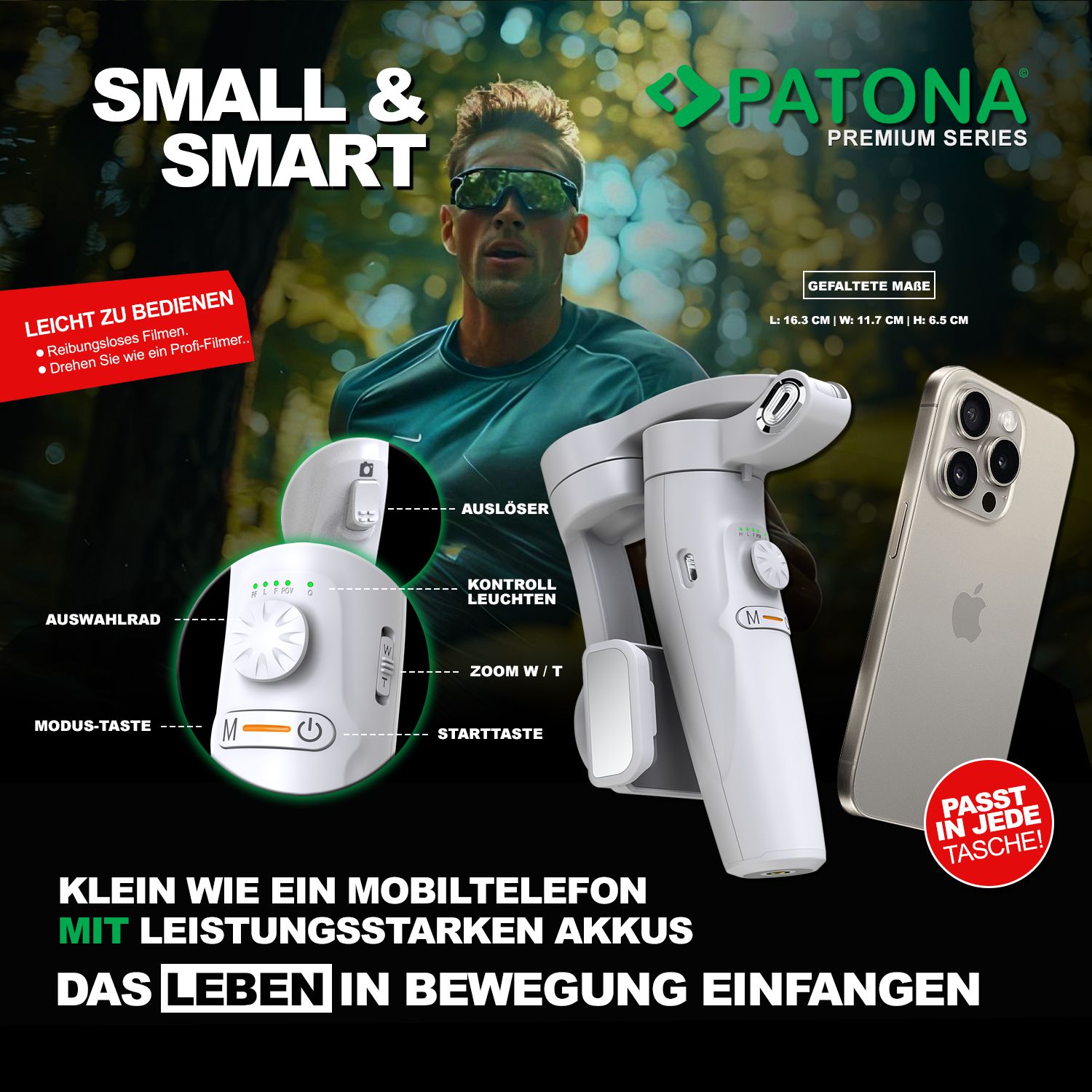 Patona 3-Achsen Gimbal Smartphone