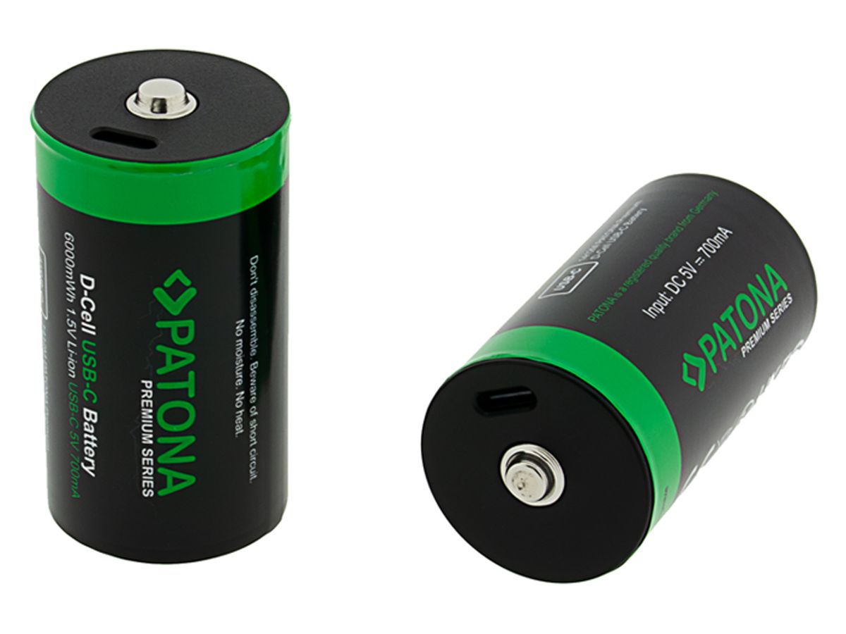Patona Premium Akku 2X LR20 USB-C