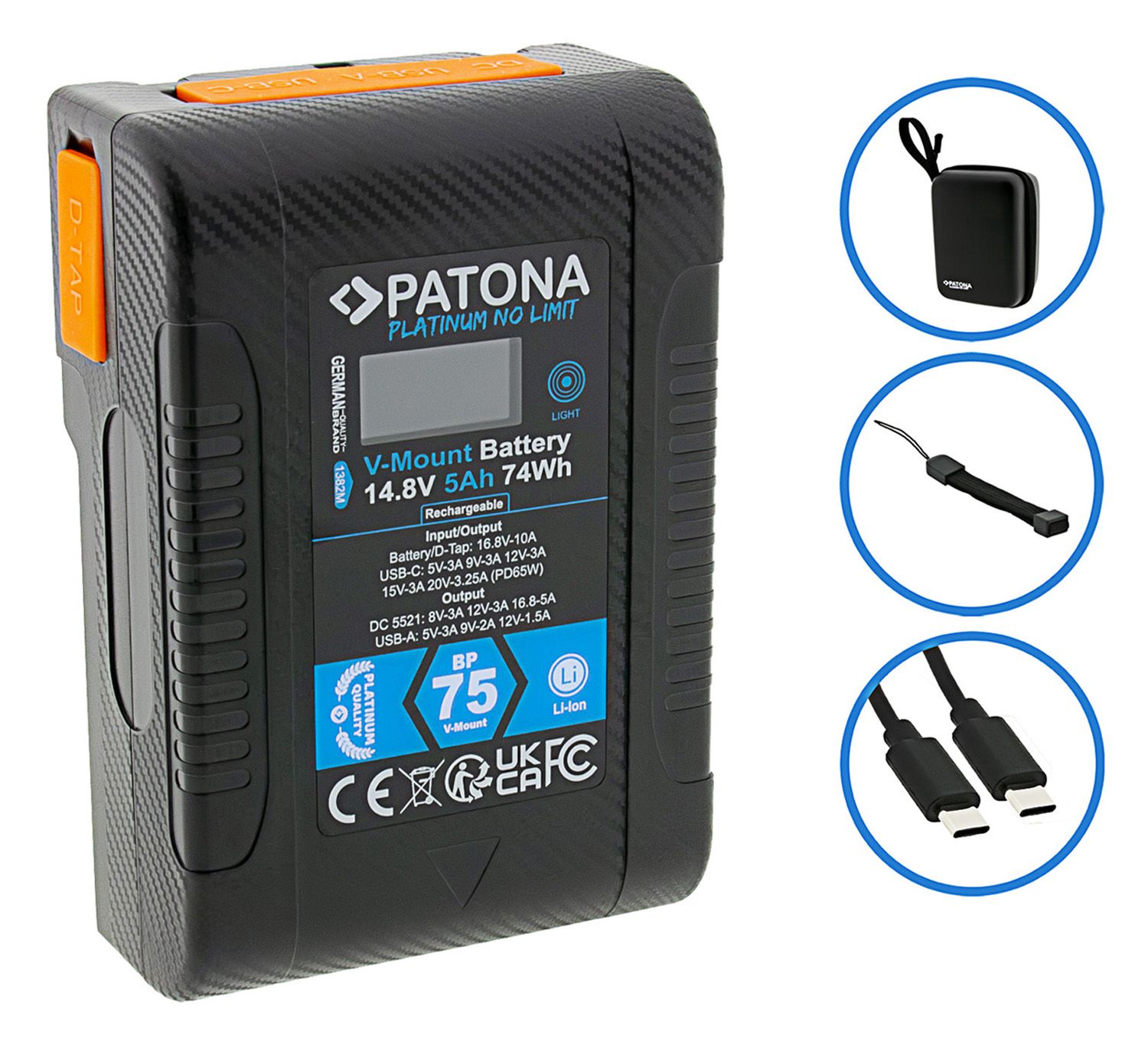 Patona Platinum V-Mount BP-75W