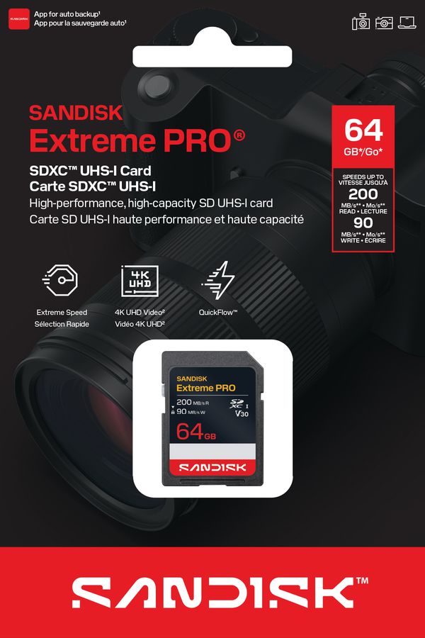 SANDISK Extreme PRO 200MB/s SDXC 64GB