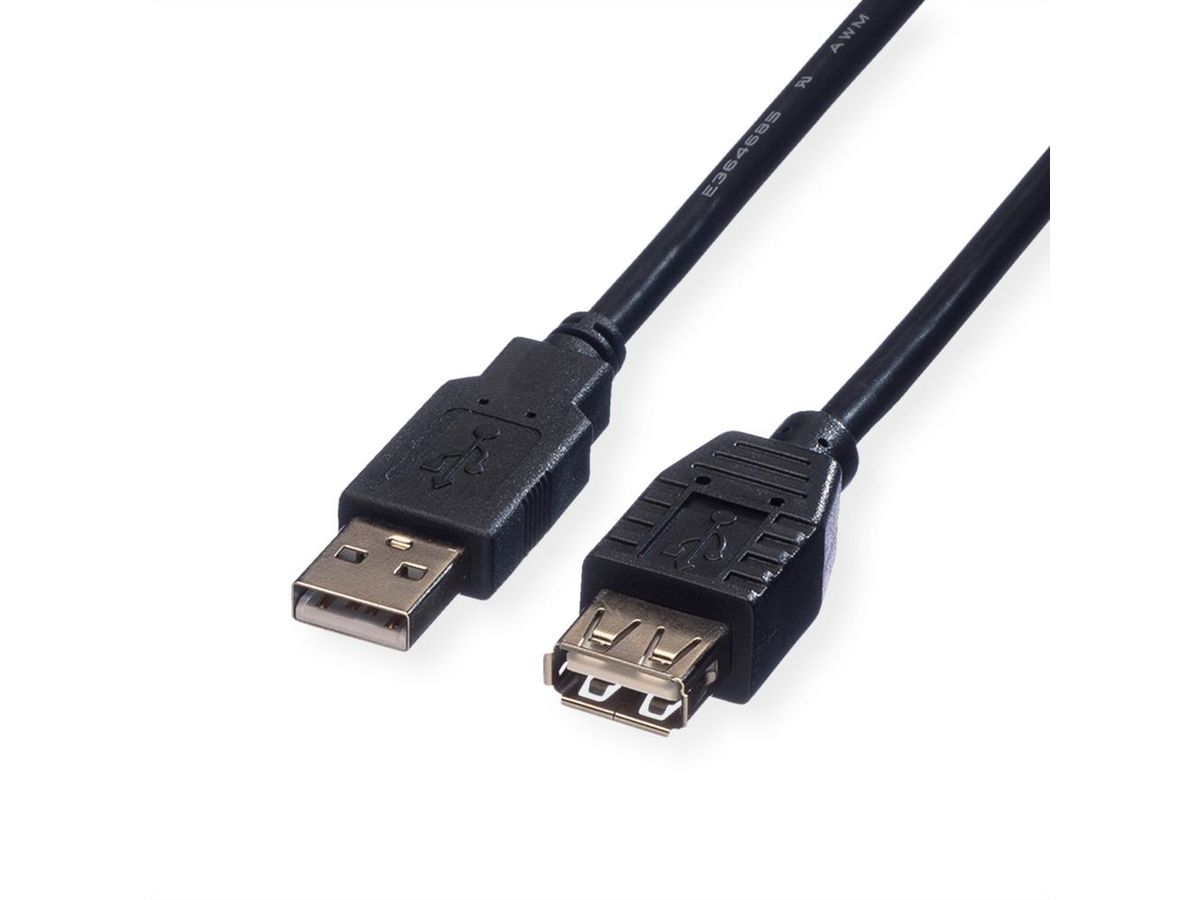 Roline USB 2.0 Kabel, A-A, black, (0.8m)