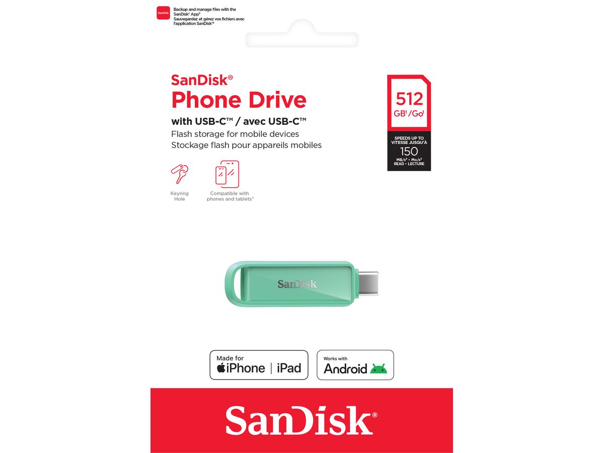 SanDisk Phone Drive USB-C 512GB grün